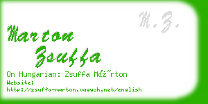 marton zsuffa business card
